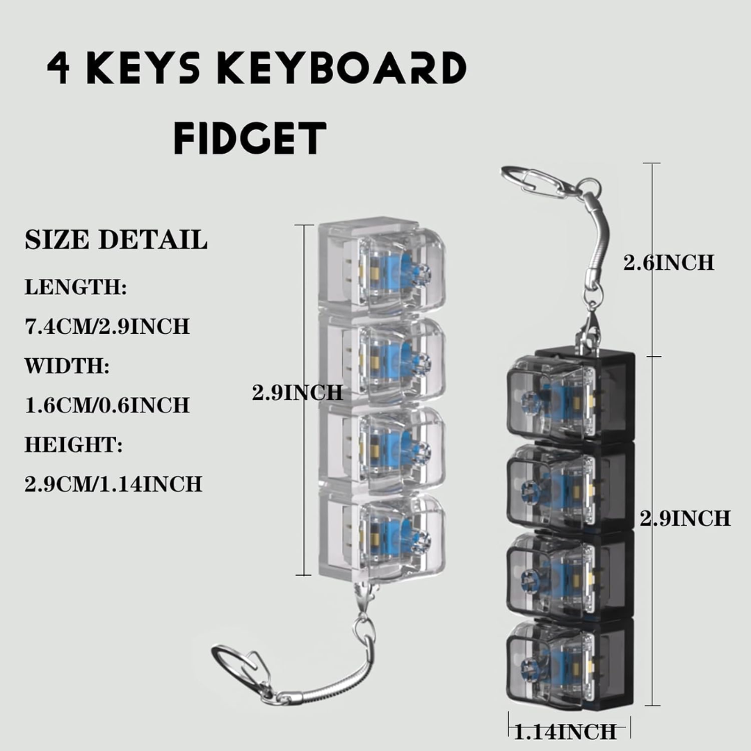 Llavero Keycap Antiestrés – Juguete de Descompresión con Teclas Mecánicas